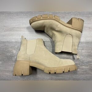 Steve Madden Howler Tan Leather Suede Chelsea Boot Women’s Size 10M